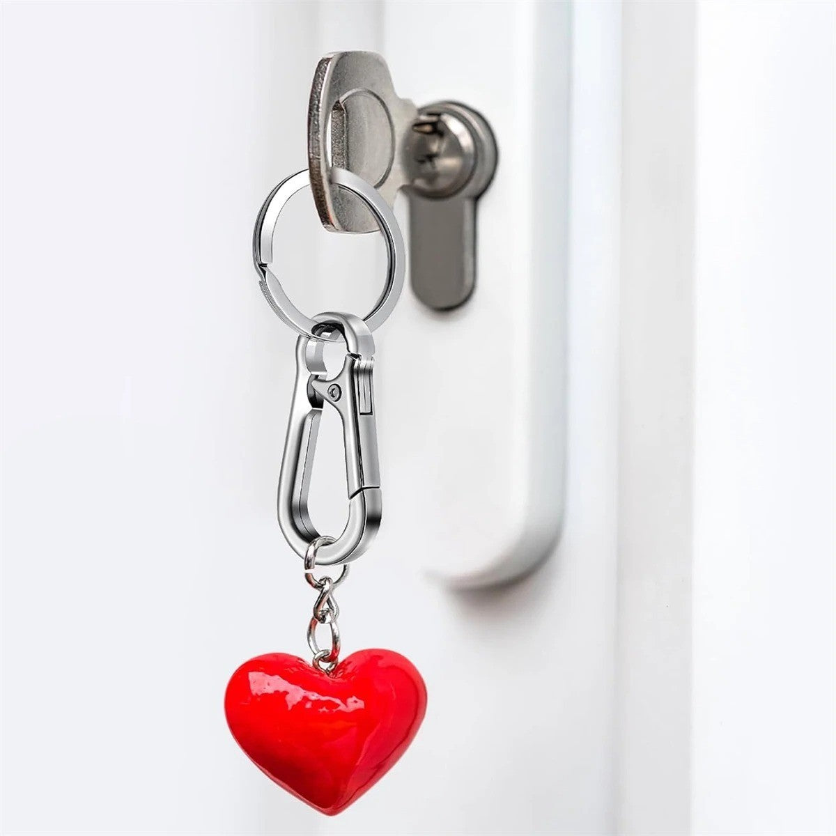 1x Carabiner Clip Keychain Metal Carabiner Shape Key Ring Keyring Key Holder