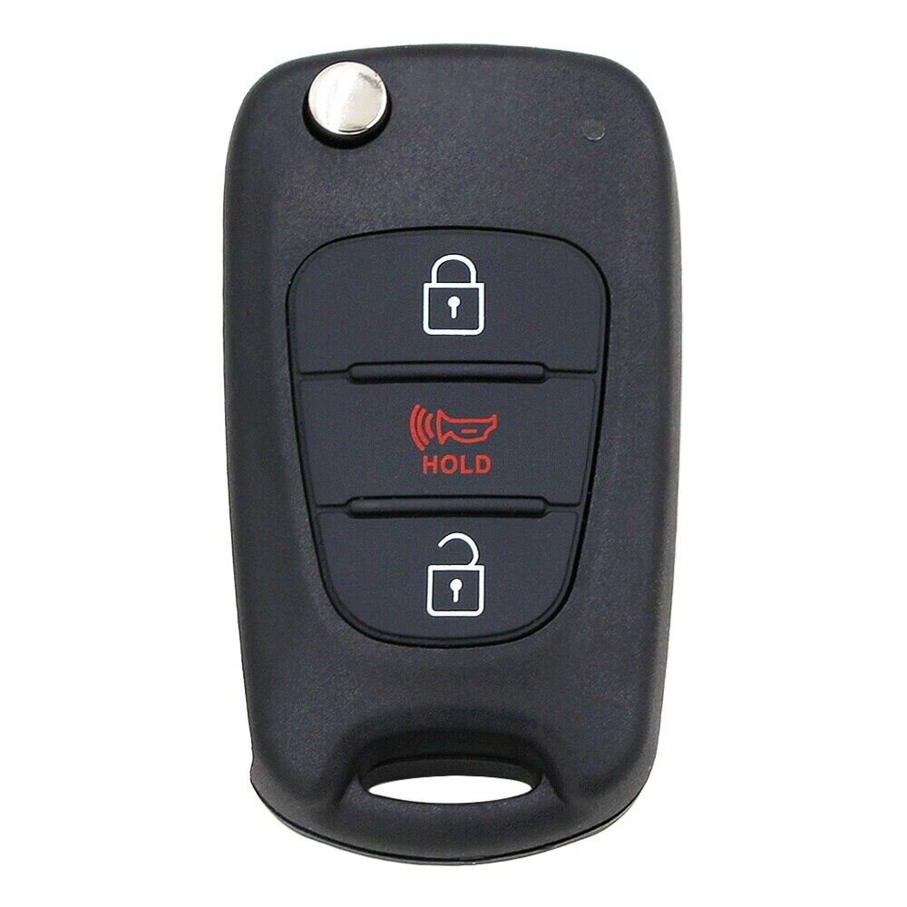 Kia 3 Button Remote Key Case Shell Fob with Blank Uncut Blade