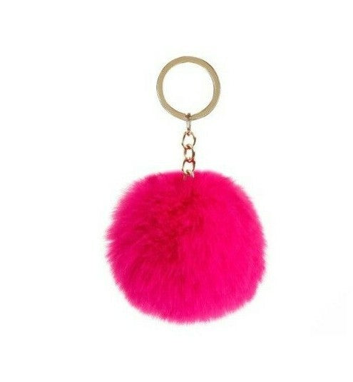 Soft Keychain Faux Rabbit Fluffy Fur Pom Handbag Pendant (16 Colours)