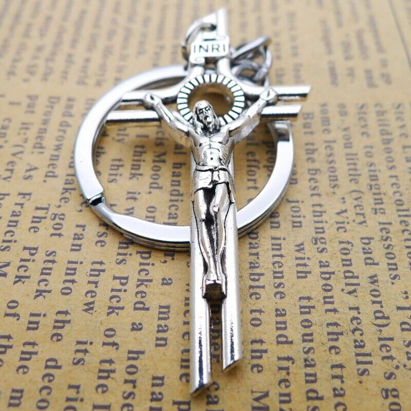 Jesus Holy Cross KeyChain Keyring Christian Faith Gift 