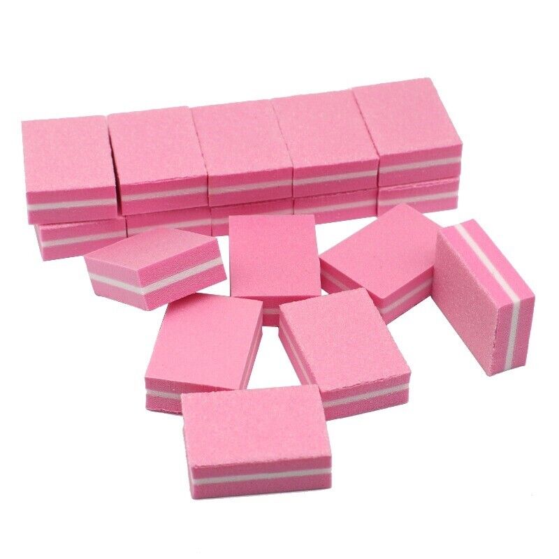 Pink Nail Buffer Sponge Mini Nail File 100/180 Professional Buffing Sponge