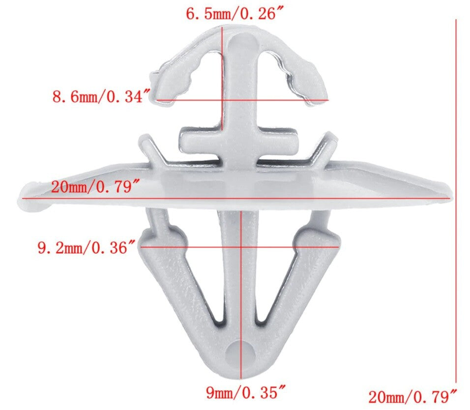 10x Side Moulding Lower Protection Door Clips for Vauxhall Vivaro Renault Trafic