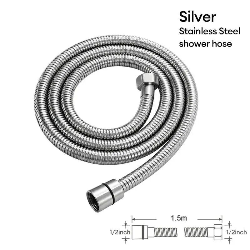 1.5M Stainless Steel Hose Extension Tube Bathroom Shower Tube Extension Tube