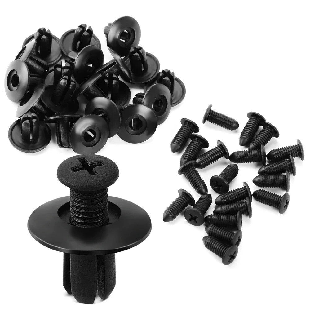 10x 8mm Hole Car Plastic Bumper Door Screw Push In Type Expanding Rivet Clips