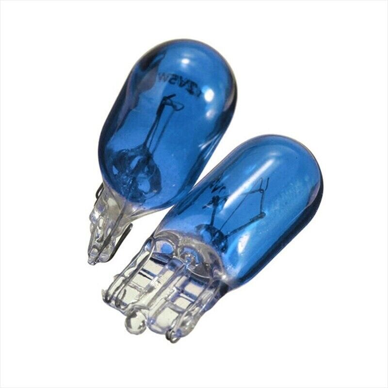 10 x 501 BLUE SIDE LIGHT PUSH IN CAR CAPLESS NUMBER PLATE BULBS W5W 12V 5W