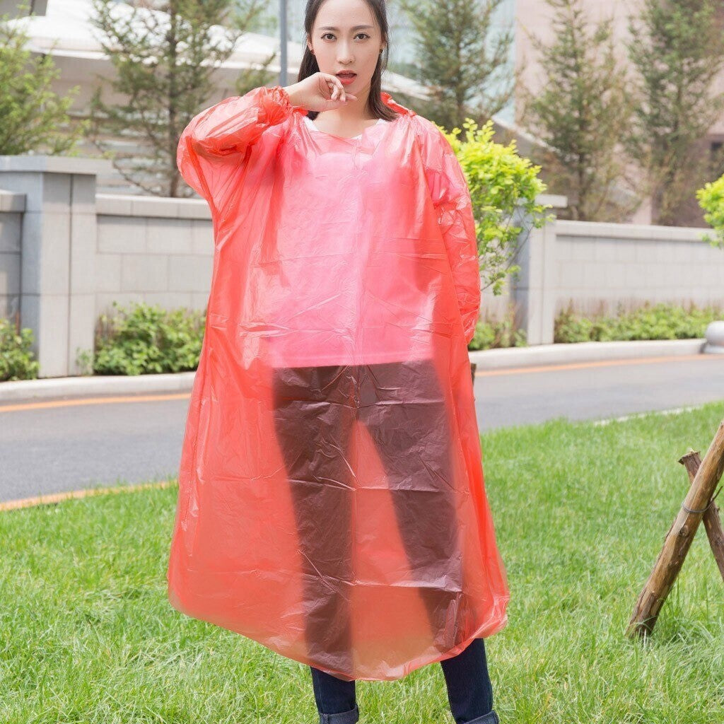 Disposable Raincoat Unisex 1x Random Colour Lightweight Emergency Waterproof