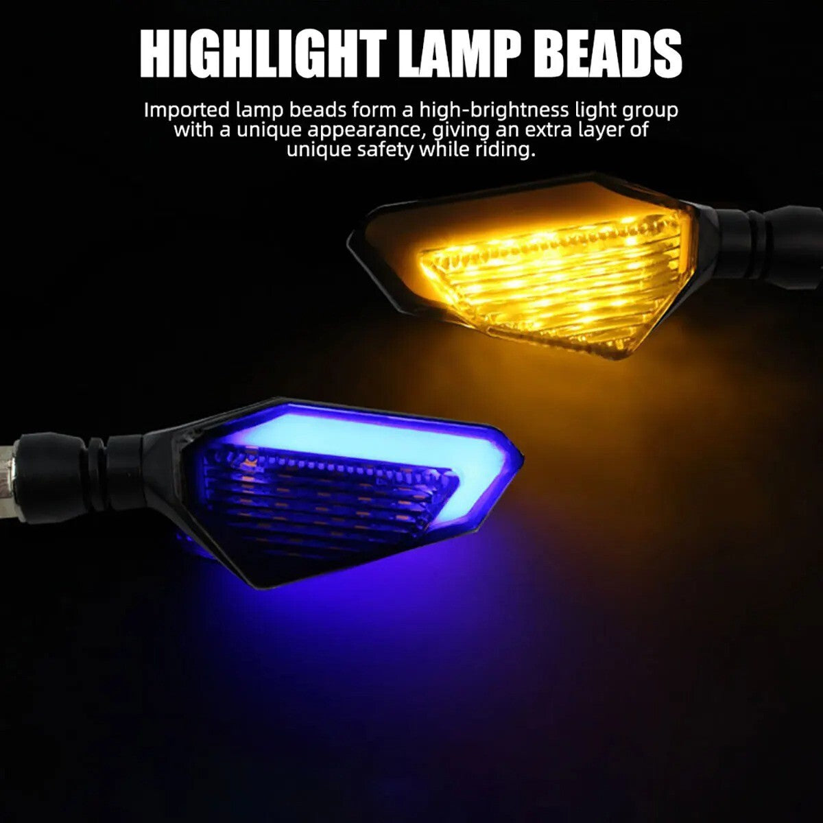 2x Universal Motorcycle Turn Signals Amber Blinkers Indicators Super Bright
