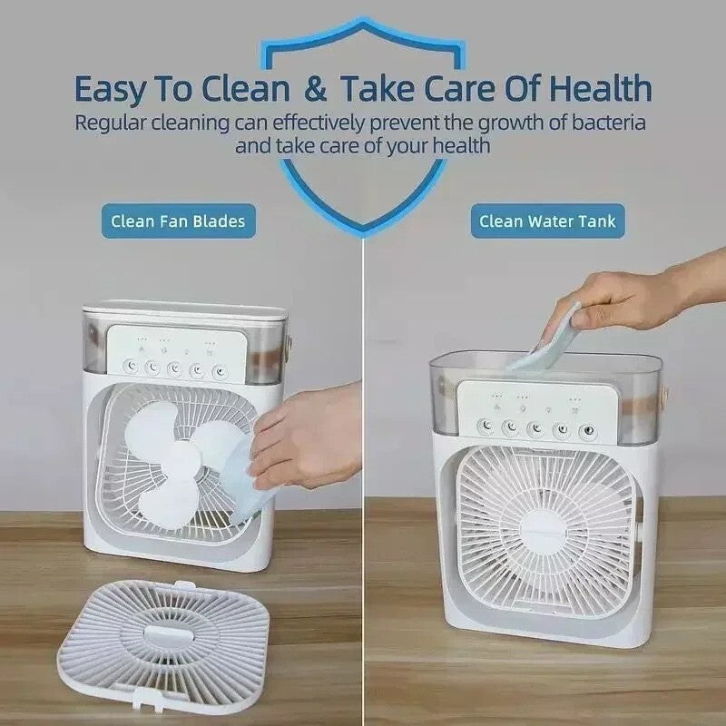 Portable Air Conditioner Fan Household Hydrocooling Water Mist Cooler 3 Speed