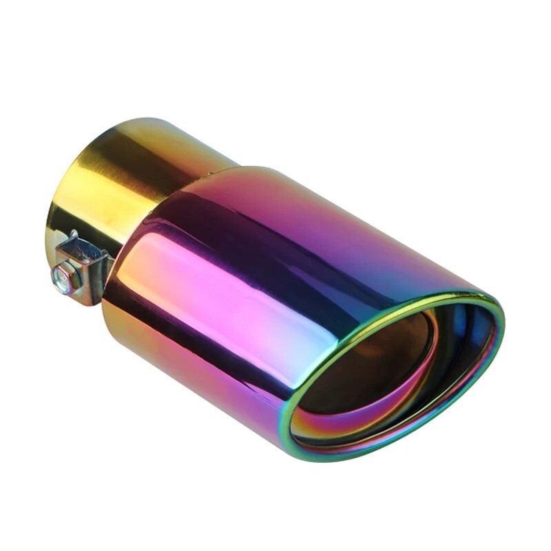 1x 2.5" Inlet Car Auto Exhaust Muffler Tip Pipe Stainless Steel Chrome Rear Tail