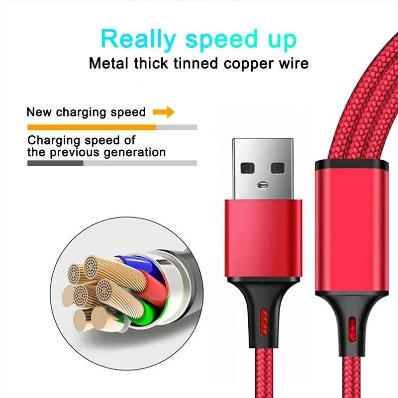 3 In 1 USB Cable Type C Micro USB IOS Iphone Fast Strong 1.2m Cable