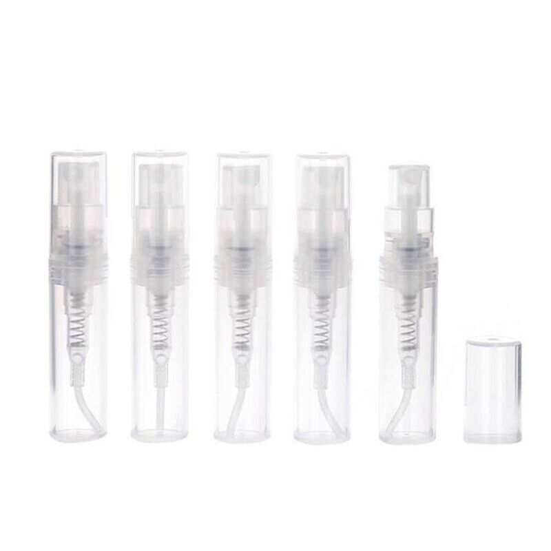 5x 2ml Clear Plastic Spray Bottle for Perfume Cosmetic After Shave Travel