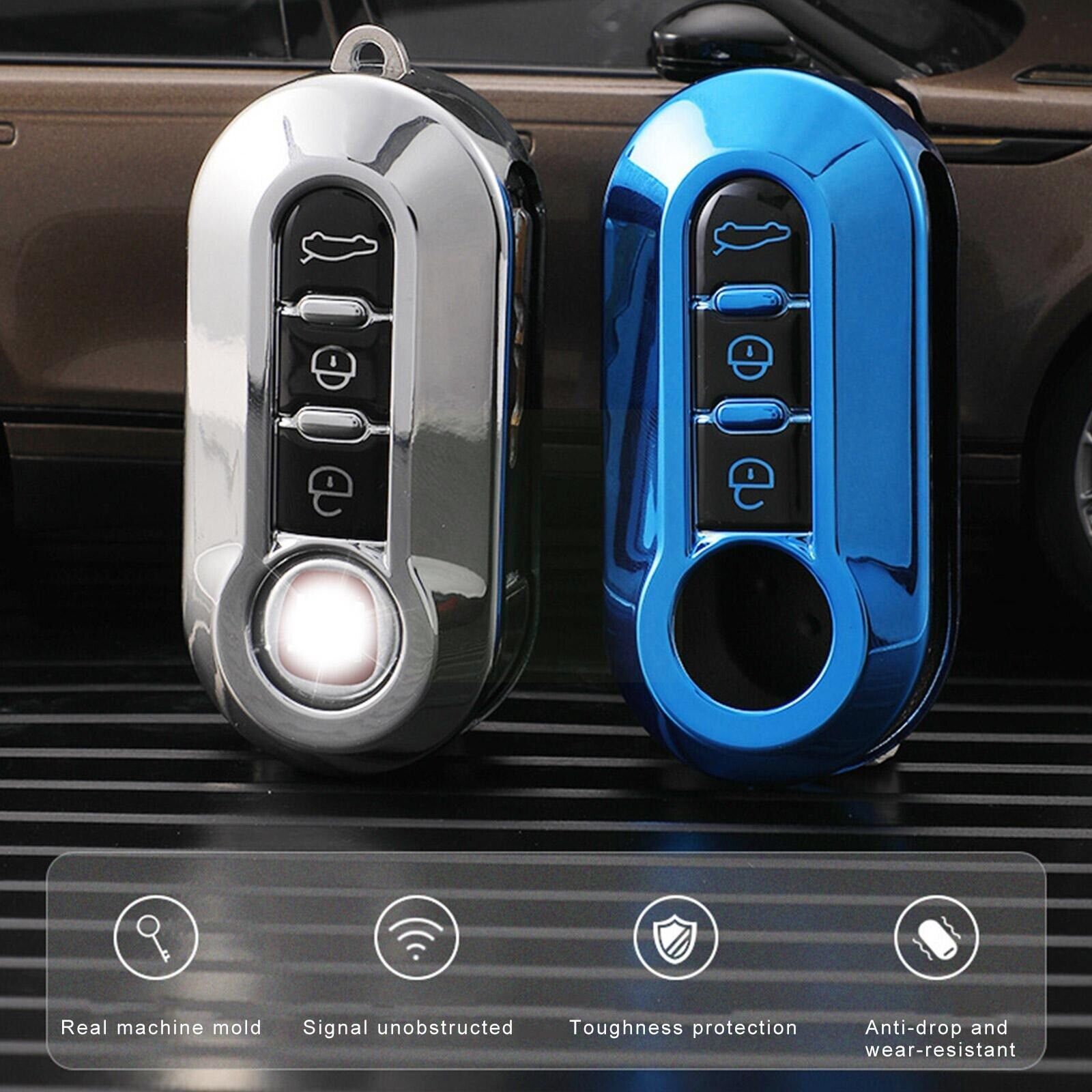 3 Button TPU Remote Key Case Cover for Fiat Bravo 500 Panda Ducato 500L Punto