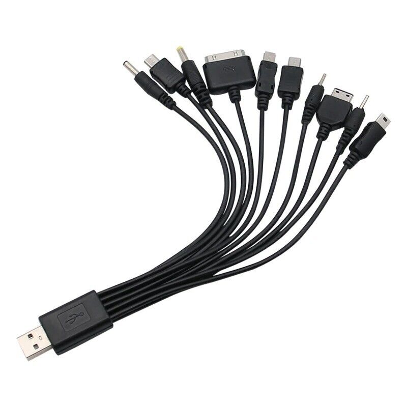 10 to 1 USB to Multi Plug Cell Phone Charger Cable Samsung Xiaomi Huawei Google