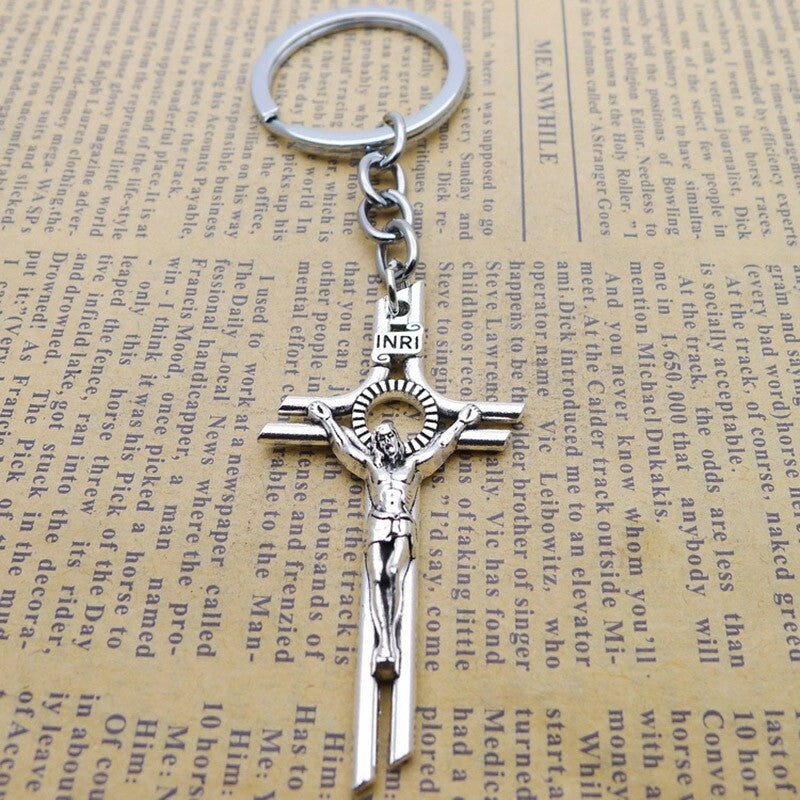 Jesus Holy Cross KeyChain Keyring Christian Faith Gift 