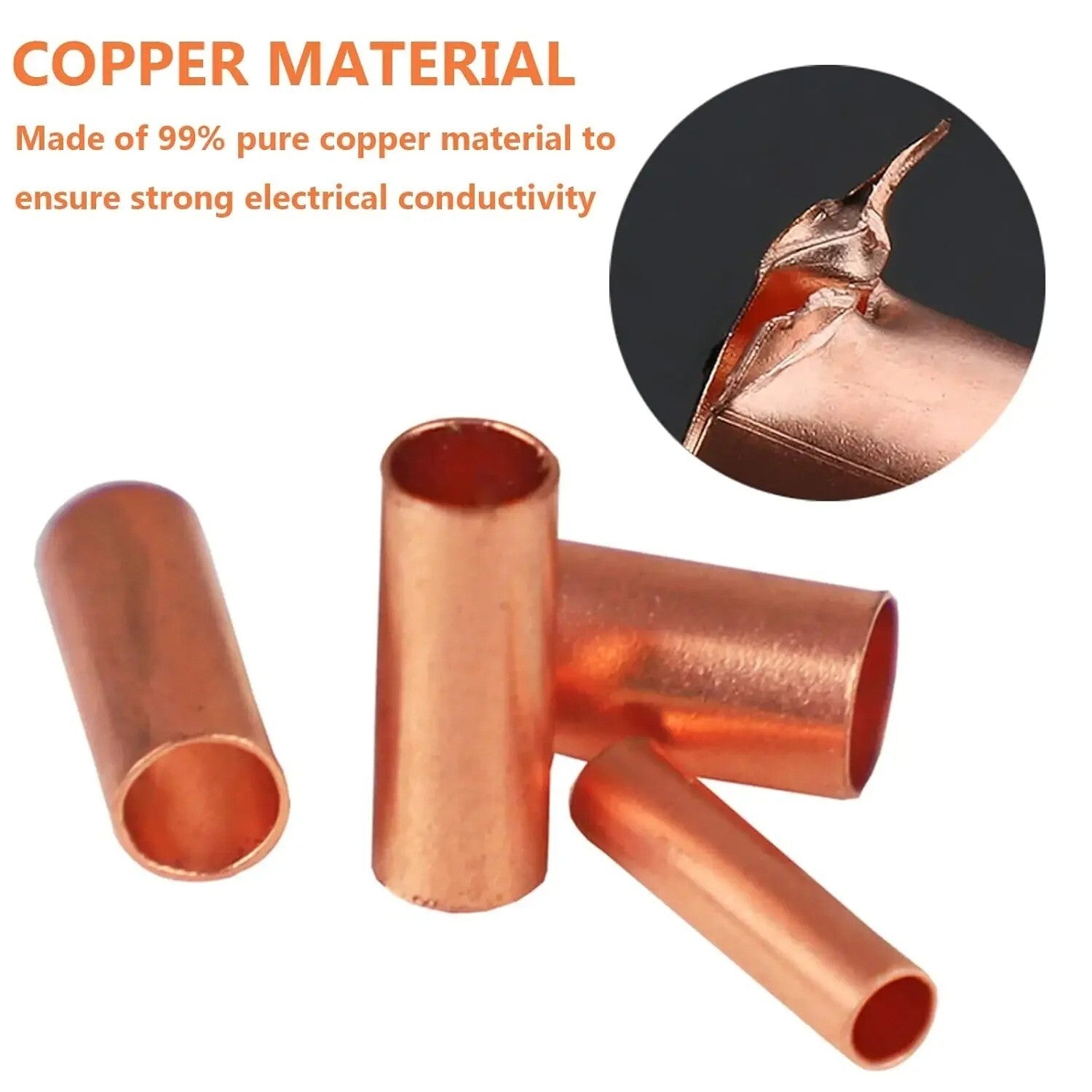 10x Wire Ferrules 7 Size Copper Crimp Connector Electrical Butt Terminal
