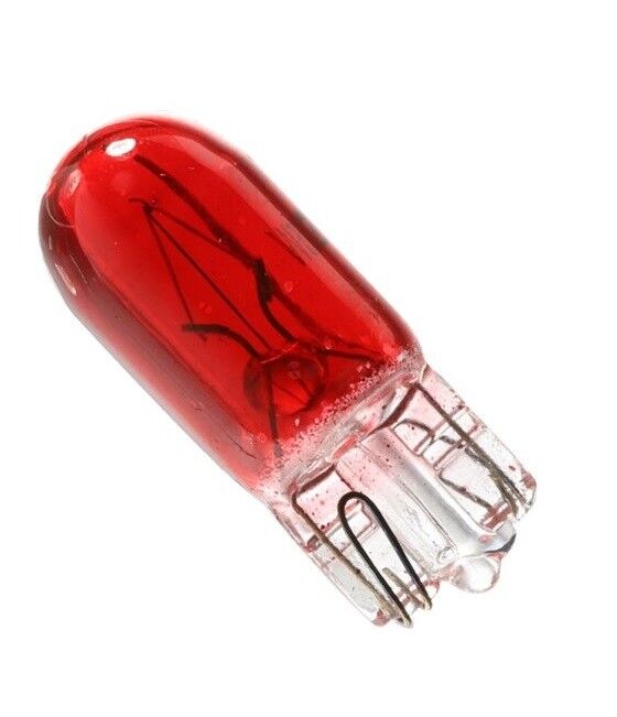 10 x 501 RED SIDE LIGHT PUSH IN CAR CAPLESS NUMBER PLATE BULBS W5W 12V 5W