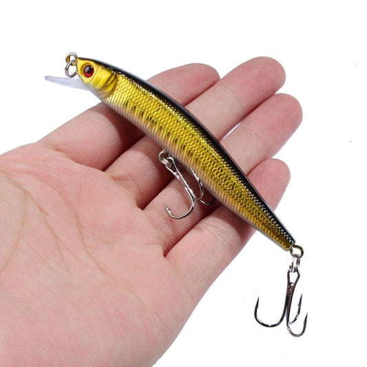 1x Minnow Fishing Lure 95mm 8g Floating Hard Bait Wobbler Jig Bait Crankbait