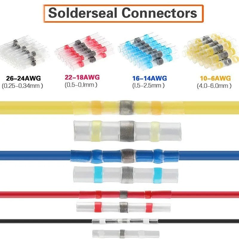 Heat Shrink Connectors Sleeve Tube Terminals Electrical Butt Splice Wire Tubes