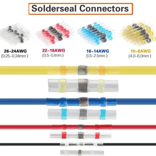 Heat Shrink Connectors Sleeve Tube Terminals Electrical Butt Splice Wire Tubes