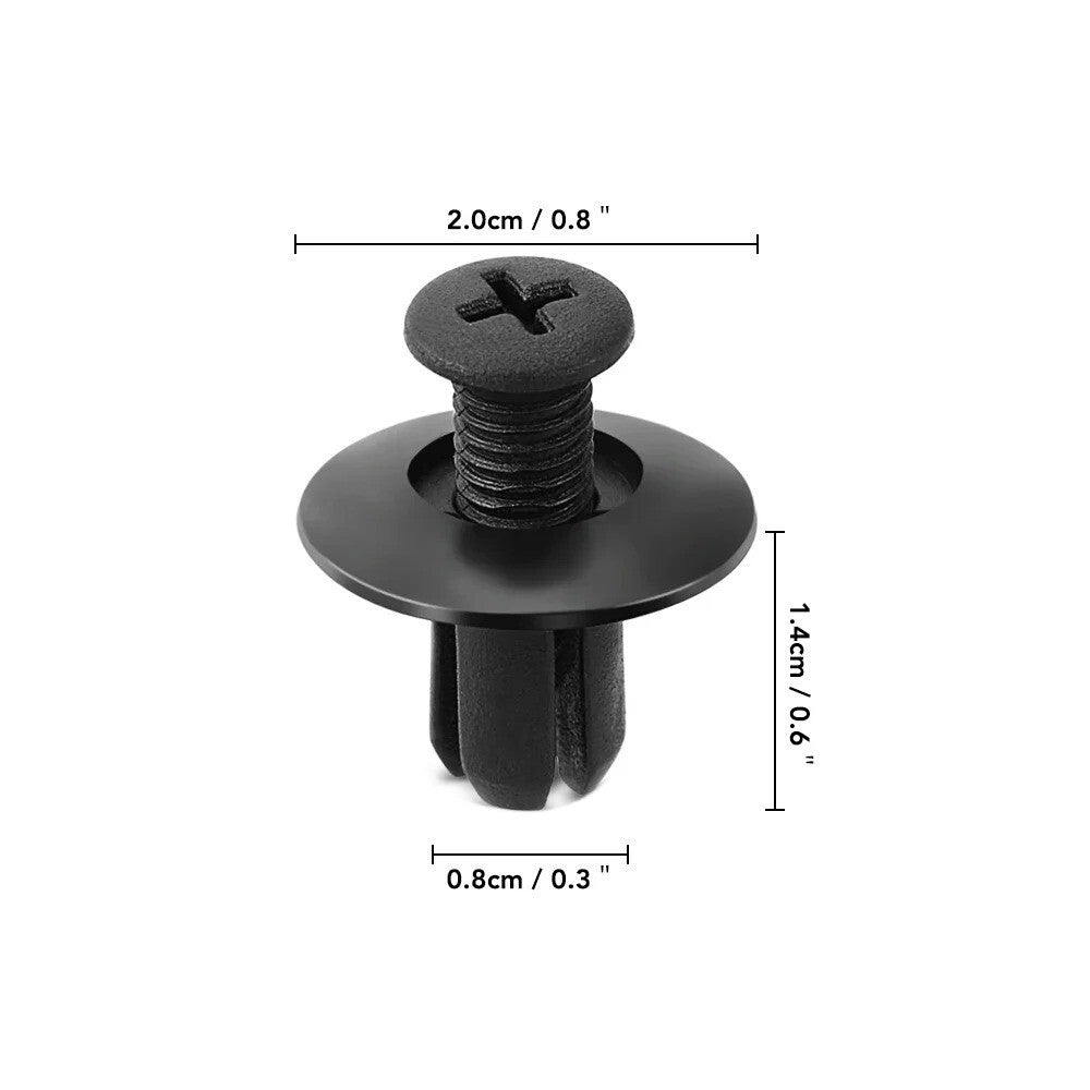 10x 8mm Hole Car Plastic Bumper Door Screw Push In Type Expanding Rivet Clips