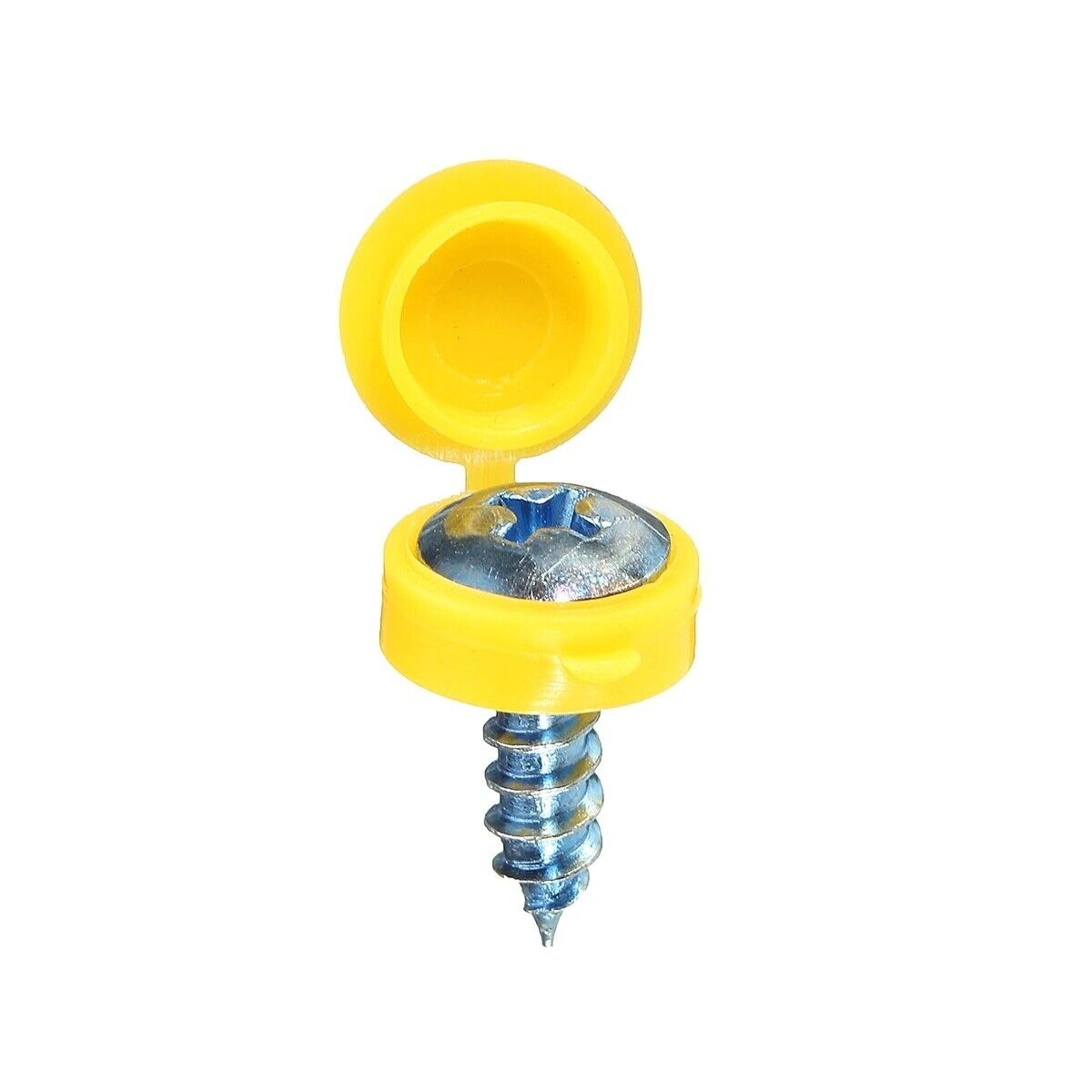 Set of 4x Number Plate Tapping Fitting Screws with Caps for Cars Vans