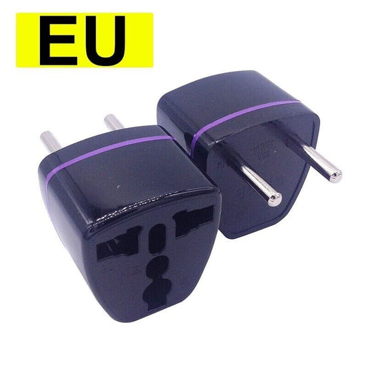 Black Travel Adapter UK US AU CN to EU Power Plug Adaptor