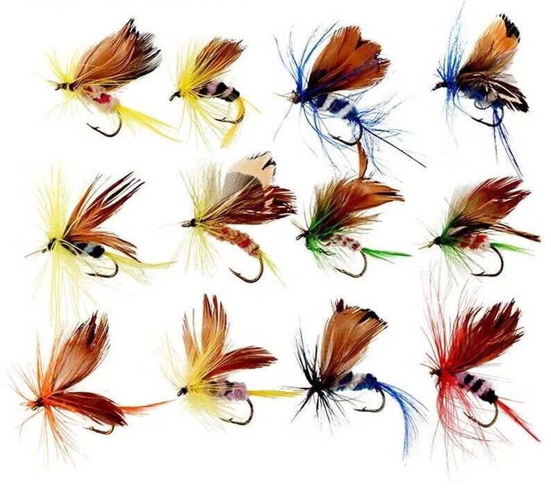 12pcs set Insects Flies Fly Fishing Lures Bait High Carbon Steel Hook