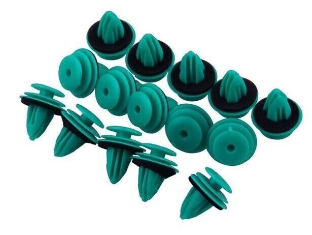 10x Car Plastic Clips for Interior Door Trim Panel Green Colour