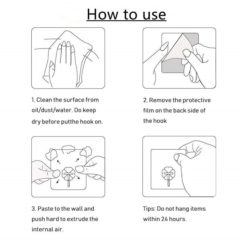 2x Strong Hooks Door Wall Hangers Key Towel Hooks for Kitchen Bathroom Storage 