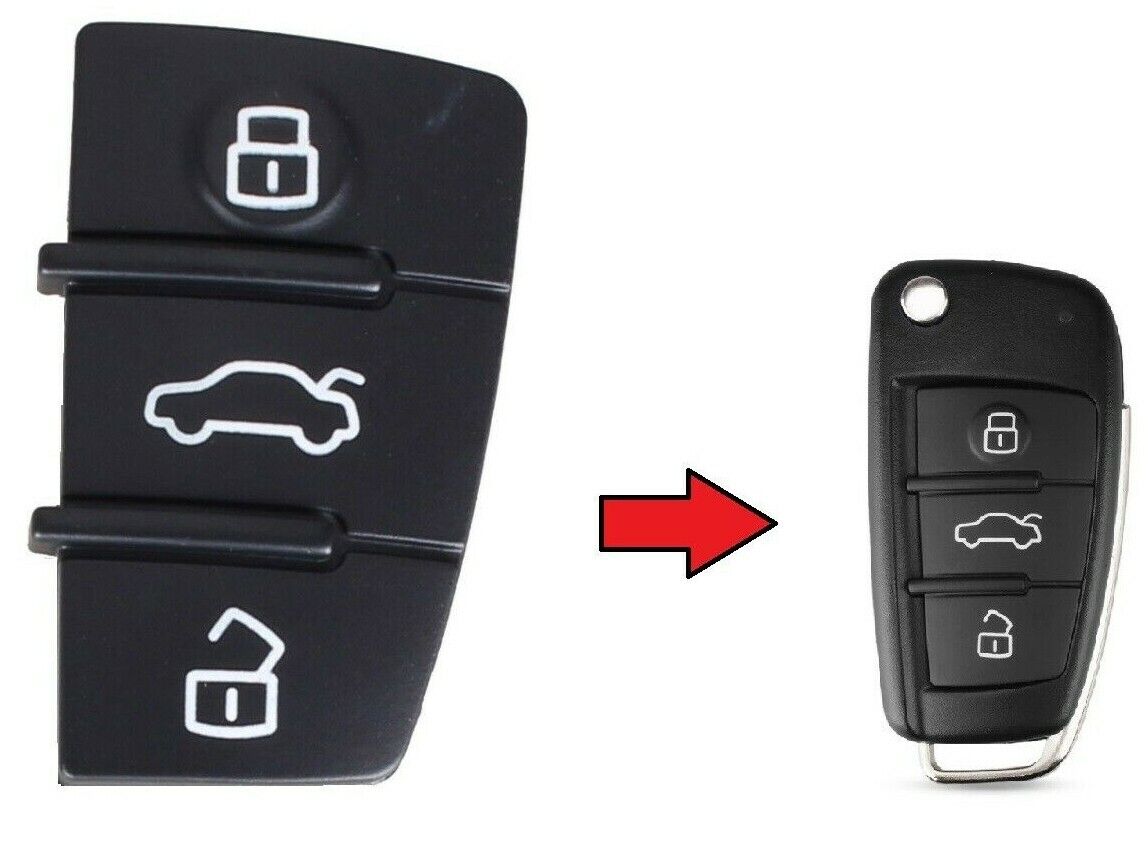 Audi A3 A4 A5 A6 A8 Q5 Q7 3 Button Rubber Pad Replacement Repair for Remote Key