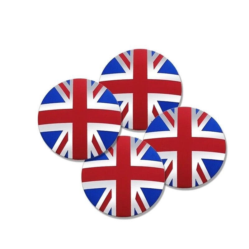 Metal 4pcs 56mm British Logo Badge Car Wheel Centre Hub Cap Emblem Stickers