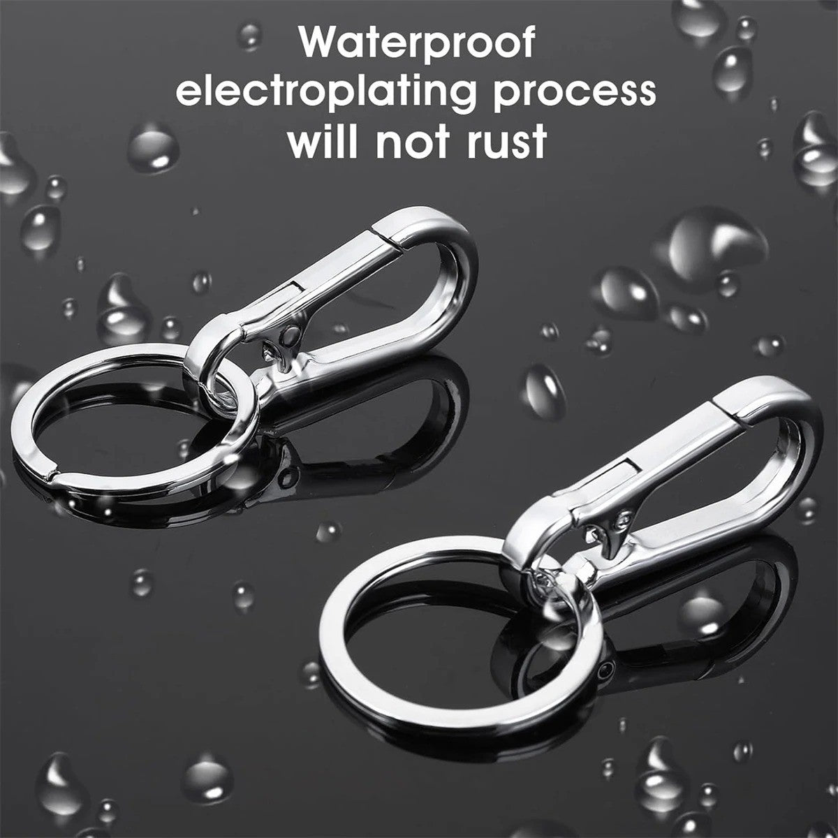 1x Carabiner Clip Keychain Metal Carabiner Shape Key Ring Keyring Key Holder