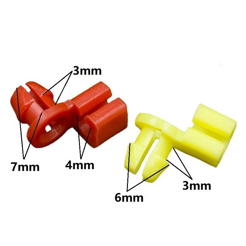 2x Pairs of Car Left and Right Door Side Lock Latch Rod 4mm Size Plastic Clips