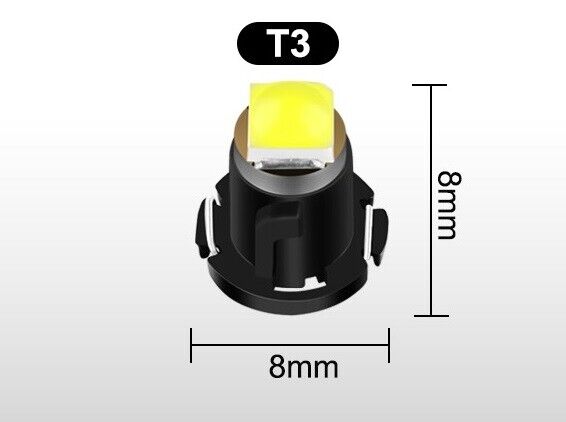 T3 LED Auto Instrument Bulb Interior Light Wedge 12V 3528 SMD (7 Colours)