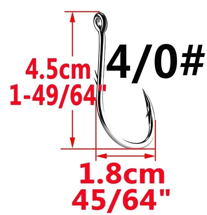 5x High Carbon Steel Fishing Hooks  Sea Worm Carp 10 Different Sizes