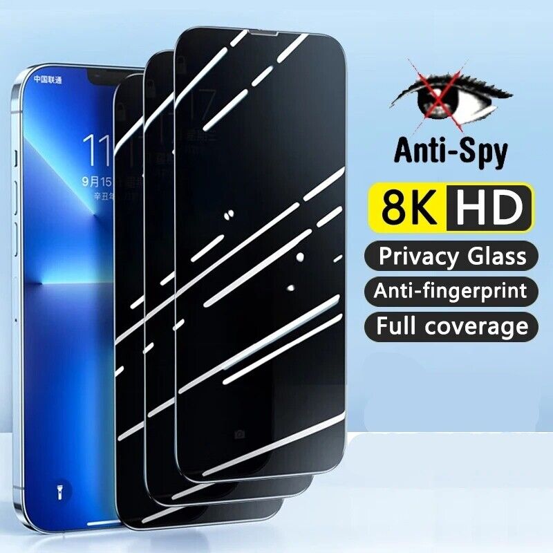 Privacy Screen Protector for iPhone 15 14 13 12 Pro Max Mini Plus Anti-Spy