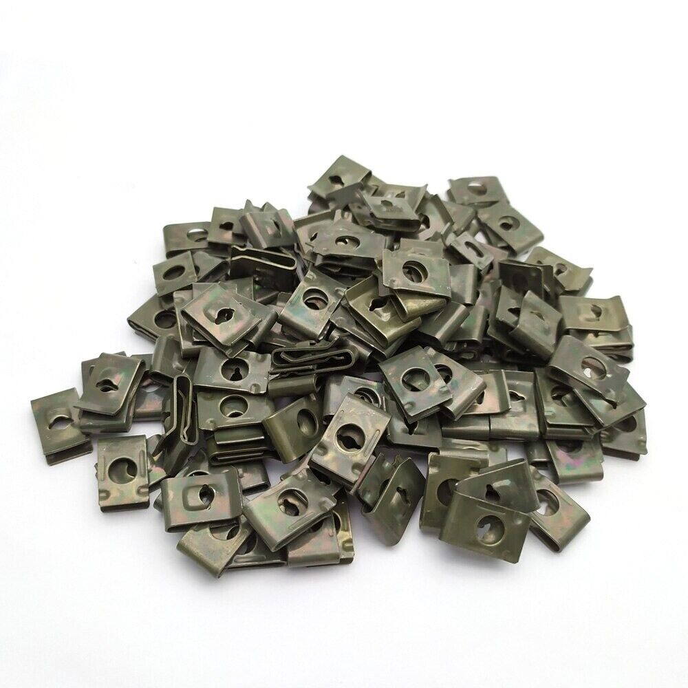 10x Metal U-Type Clips for Car Bumper Fender Trim Panel Fastener