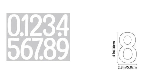 4-inch White Numbers Vinyl Art Poster Mailbox Classroom Decor Stickers 1x Sheet