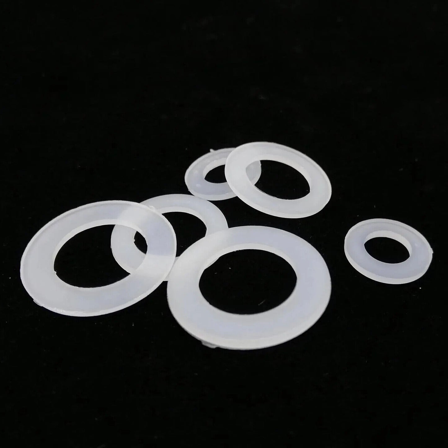 M2 - M10 Plastic White Nylon Flat Washers Plain Spacer Insulation Gasket Rings