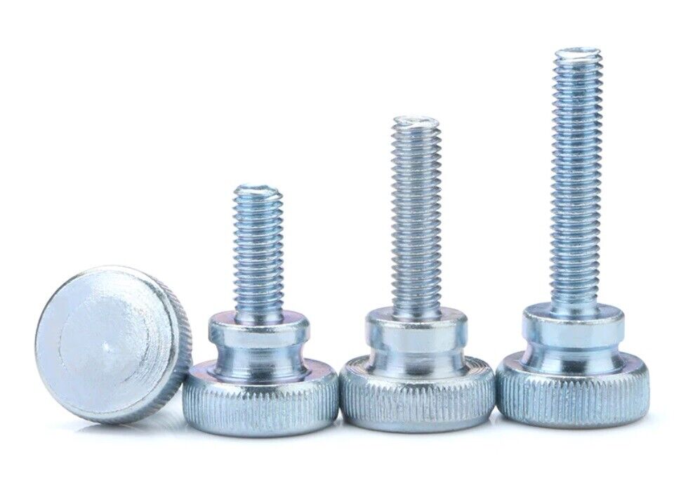 M6 8mm-50mm Carbon Steel Knurled Thumb Manual Adjustment Screws