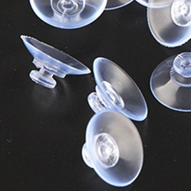 4x Clear Transparent Suction Cups Mushroom Shape 30mm Diameter for Glass