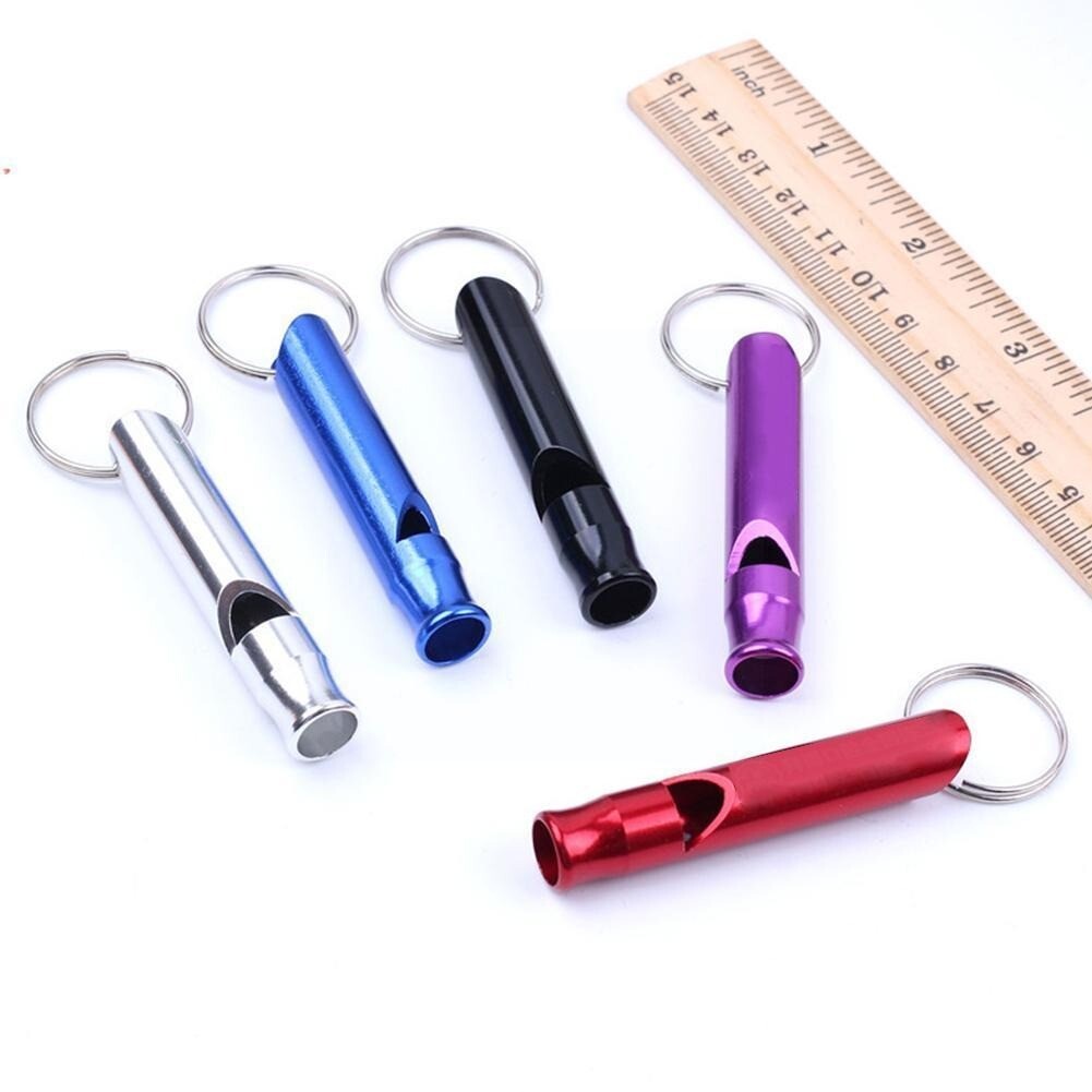 1x Mini Outdoor Whistle Random Colour Metal Safety Camping Hiking Tool