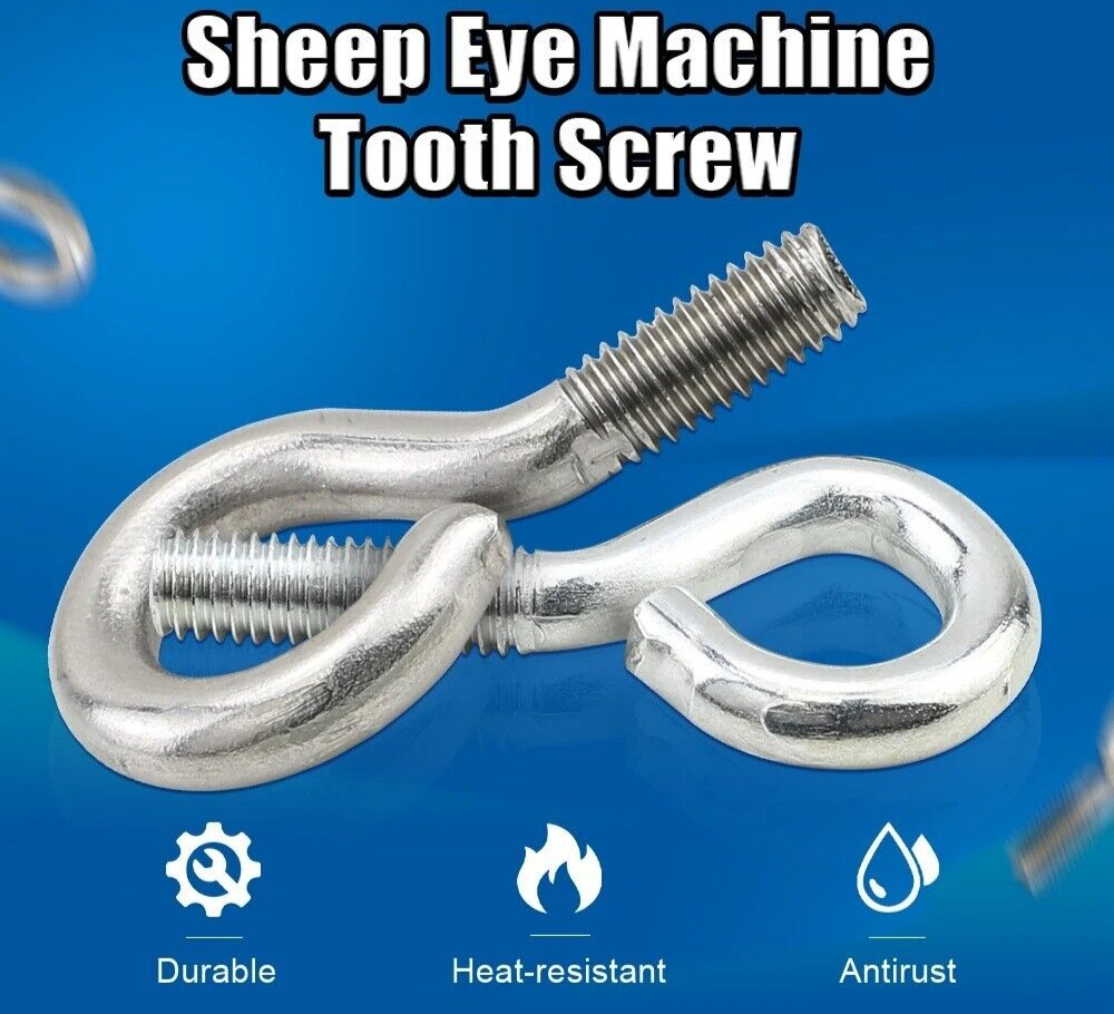 2x M5 12mm - 60mm Sheep Eye Screw Eyebolt Stainless Steel Ring Hook Ring Screws