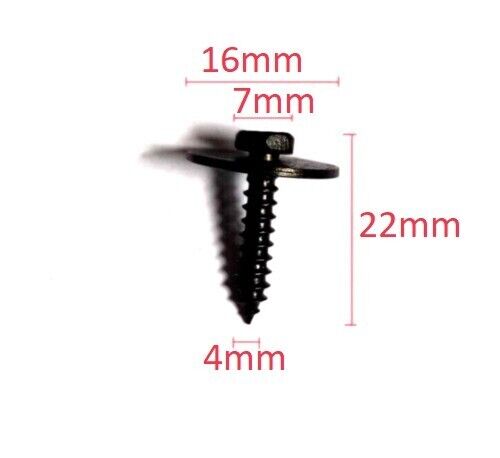 4 x 19mm Self Tapping Tapper Screw & Washer for BMW Hex Head 8mm 5x Screws