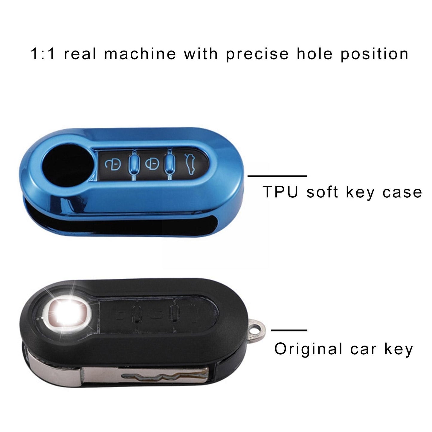 TPU Remote Key Case Cover for Fiat 500 Panda Punto Bravo Ducato 500L Protector