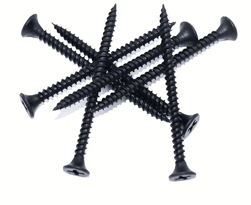 10x M3.5 Black Cross Flat Head Sheet Metal Screws Drill Wood Carbon Steel Screws