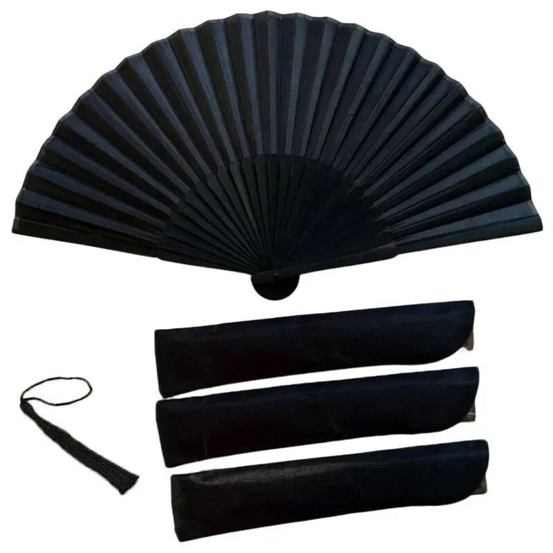 Black Hand Fan Folding Fans Dance Wedding Party Favor Chinese