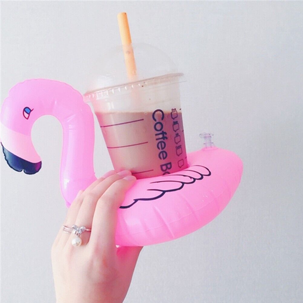 4x Inflatable Flamingo Drink Cup Holders Party Decoration for Pool Hot Tub Bath