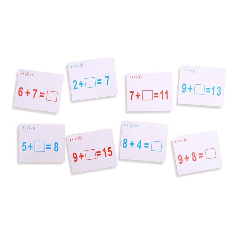 Educational Math Learning Cards Addition Arithmetic Cards with Pen