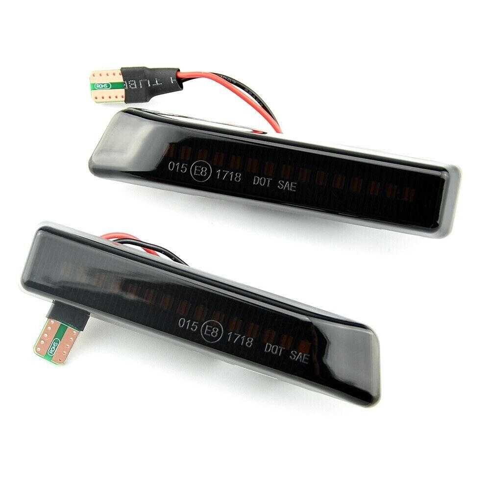 2x Dynamic LED Side Indicator Repeater Light with Smoked Lens for BMW X5 E53 E36